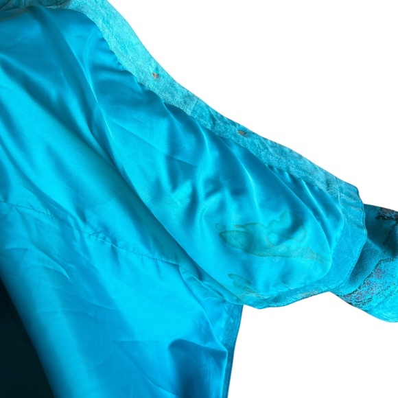 Vintage Genuine Suede Leather Turquoise Southwestern Jacket Chicos Sz 1 - Picture 6 of 6